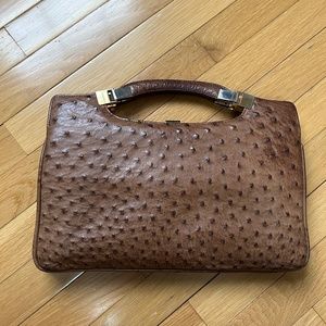 Vintage ostrich- embossed purse